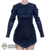 Dress: TBLeague Female Blue Chainmail-Like Dress w/ Blue Sleeves