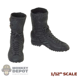 Boots: PC Toys 1/12th Mens Tactical Black Boots (Rubber)