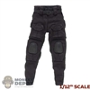 Pants: PC Toys 1/12th Mens Black Tactical Pants w/Belt