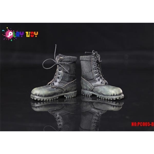 Boots: Play Toys Toys Black Combat Boots (PT-PC005B)