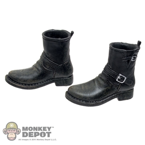 Boots: POP Toys Black Molded Buckle Boots