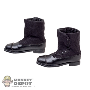 Boots: POP Toys Black Cloth/Leatherlike Boots w/Ankle Pegs