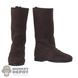 Boots: POP Toys Mens Suede-Like Brown Boots