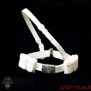 Belt: POP Toys 1/12th Mens WWII German Molded White Sam Browne Belt w/Pouches