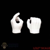 Hands: POP Toys 1/12th Mens White Molded Weapon Hands (Left Trigger Finger)