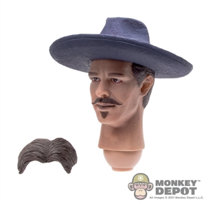Head: Redman Doc Holliday Head w/Removable Hat & Hair