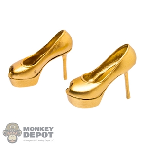 Shoes: Super Duck Female Gold High Heel Shoes