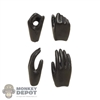 Hands: Super Duck Female Molded Black Hand Set