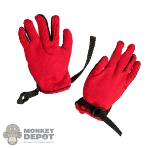 Gloves: Special Figures Mens Outdoor Red & Black Gloves w/Hand