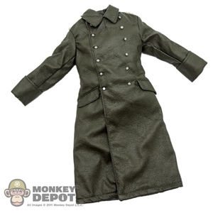 Coat: Soldier Story German WWII Green Leatherlike Greatcoat