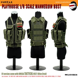 Vest Set Playhouse Omega Tactical Vest OD Green Mannequin Bust