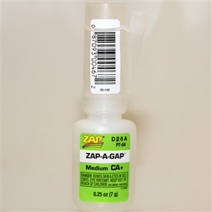 Glue: Zap 1/4 Oz. Zap-A-Gap CA+ (PAA-4)