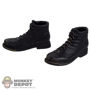 Boots: Subway Black Scuffed Boots