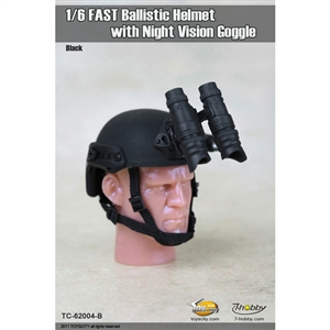 Helmet: Toys City FAST Ballistic Helmet w/ Night Vision - Black