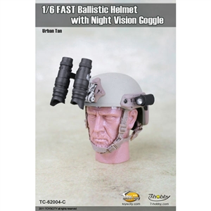 Helmet: Toys City FAST Ballistic Helmet w/ Night Vision - Urban Tan