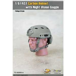 Helmet: Toys City FAST Carbon Helmet w/ Night Vision - Foliage Green