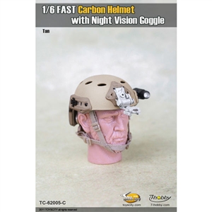 Helmet: Toys City FAST Carbon Helmet w/ Night Vision - Urban Tan