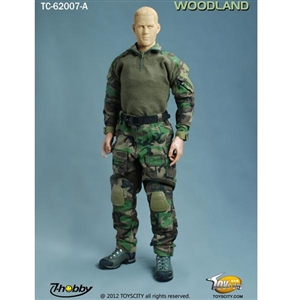 Uniform Set: Toys City Custom Combat Uniform Set In Woodland (TCT-62007A)