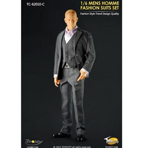 Uniform Set: Toys City Mens Hommes Fashion Suits Set - Grey (TCT-62010C)