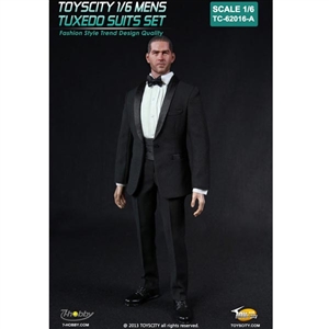 Clothing Set: Toys City Mens Tuxedo Suit Set Black (TCT-62016A)