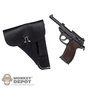 Pistol: Toys City German WWII Walther P-38 w/Black Holster