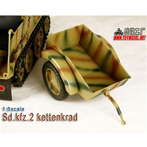 Boxed Vehicle: Toy Model 1/6 WWII German Sd.kfz.2 Kettenkrad Trailer Grey (TML-006G)