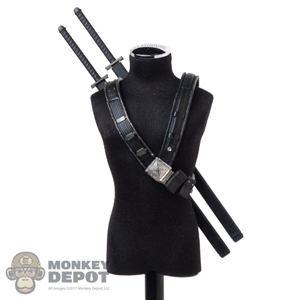 Harness: ThreeZero Mens Molded Harness w/Two Katanas