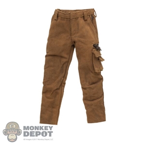 Pants: ThreeZero Mens Worn/Weathered Brown Pants