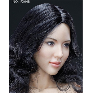 Boxed Figure: Very Cool Curly Black Straight Hair Headsculpt (VCF-X04B)