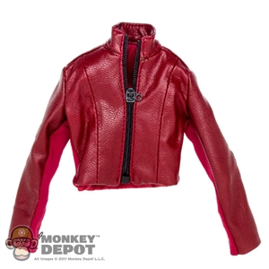 Coat: Very Cool Female Red Leather Jacket