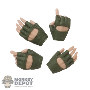 Hands: Very Cool Female Green Molded Fingerless Gloves