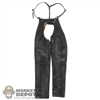 Pants: Very Cool Female Weathered Brown Leather-Like Chaps w/Suspenders