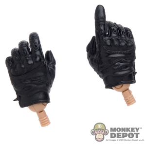 Hands: Very Hot Black Tactical Gloves