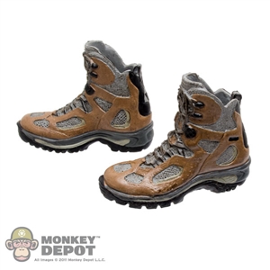 Boots: Very Hot Brown/Grey Combat (No ankle pegs)