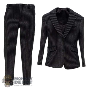 Suit: VorToys Mens Black Pinstripe Suit