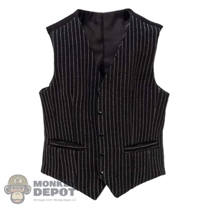 Vest: VorToys Mens Black Pinstripe Vest