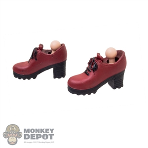 Shoes: Wolf King Female Red Molded Shoes w/Ankle Pegs