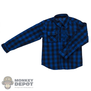 Shirt: XRF Mens Blue Plaid Long Sleeve Shirt