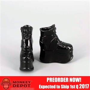 Shoes: ZY Toys Female Black Platform Boots (ZY-16-25A)