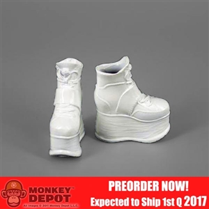 Shoes: ZY Toys Female White Platform Boots (ZY-16-25B)