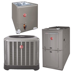 5 Ton Rheem 15.1 SEER 125K BTU System RA1660AJ1NA, 80% Furnace, RCF6024STAMCA