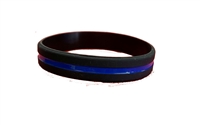 Thin Blue Line Silicone Bracelet