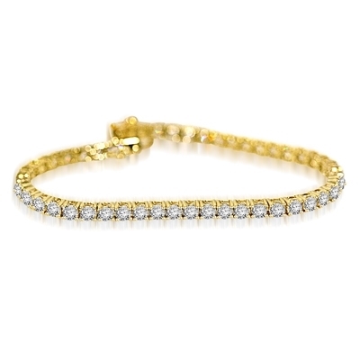 2.4ct 7-tennis bracelet in 14K Solid Yellow Gold