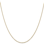 14k solid yellow gold 1.10 mm Flat Cable Chain