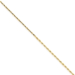 14k 1mm Machine-made Rope Chain