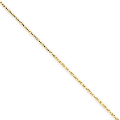 14k 1mm Machine-made Rope Chain