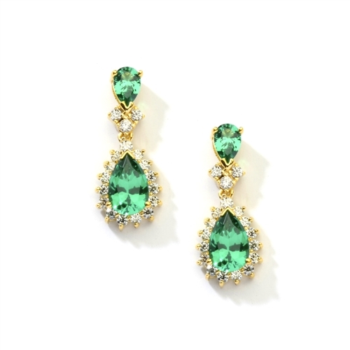 7ct emerald essence earrings in Yellow gold