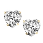 Diamond Essence Heart Studs, 0.5 ct. each, set in 14K Solid Gold. 1.0 ct.t.w. Choice of 2.0 ct.t.w. and 4.0 ct.t.w. available.