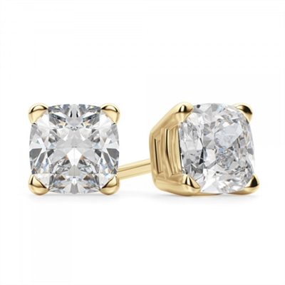 1 carat Diamond Essence cushion cut in 14k yellow gold