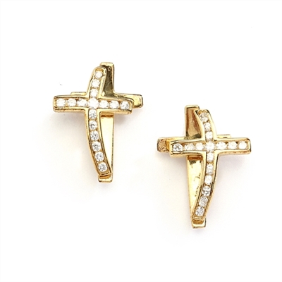 Wondrous Cross Earrings in 14K Solid Gold